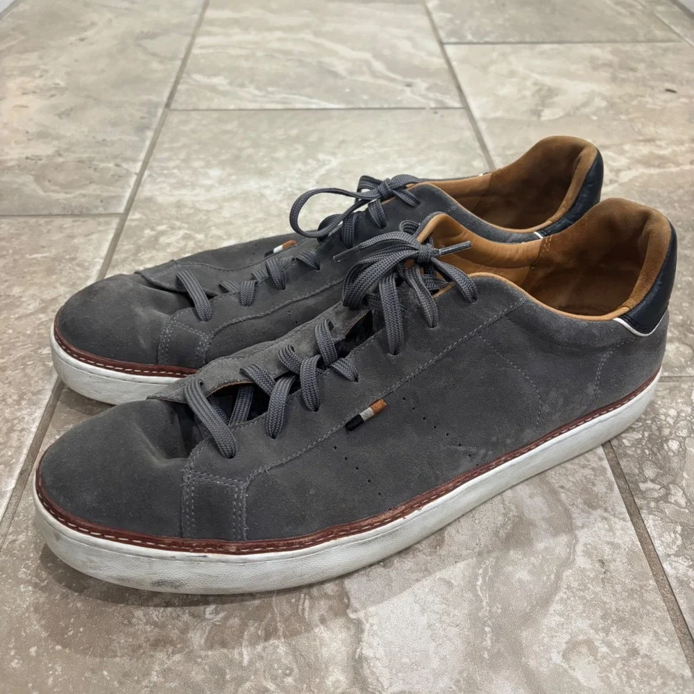 Allen Edmonds Courtside Grey Suede Low Top Sneakers Mens 14 D 4643